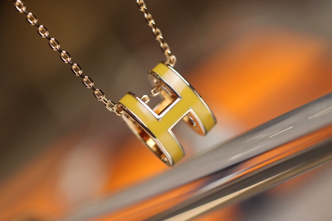Hermes Pop H Pendant Pink Gold