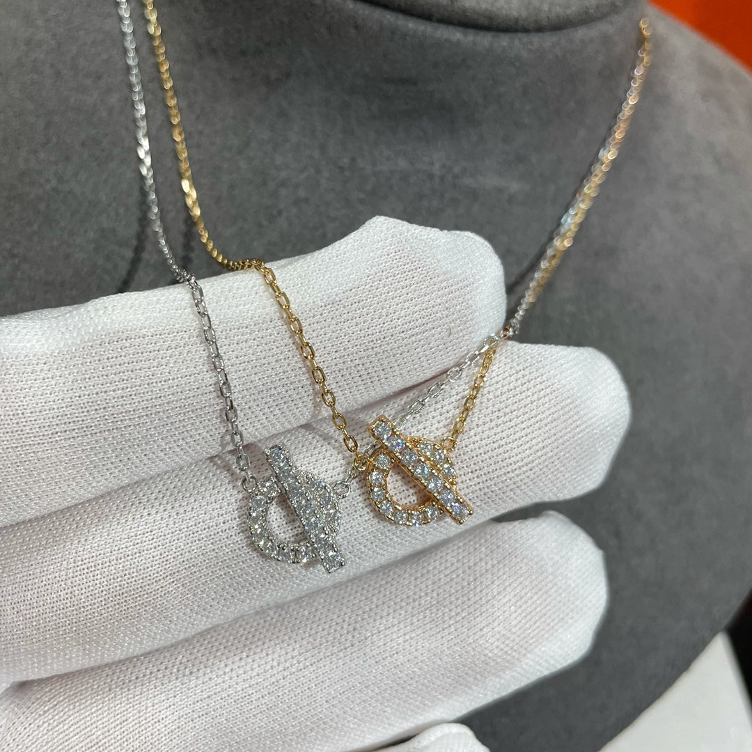 Hermes Echapee Necklace Cubic Zirconia