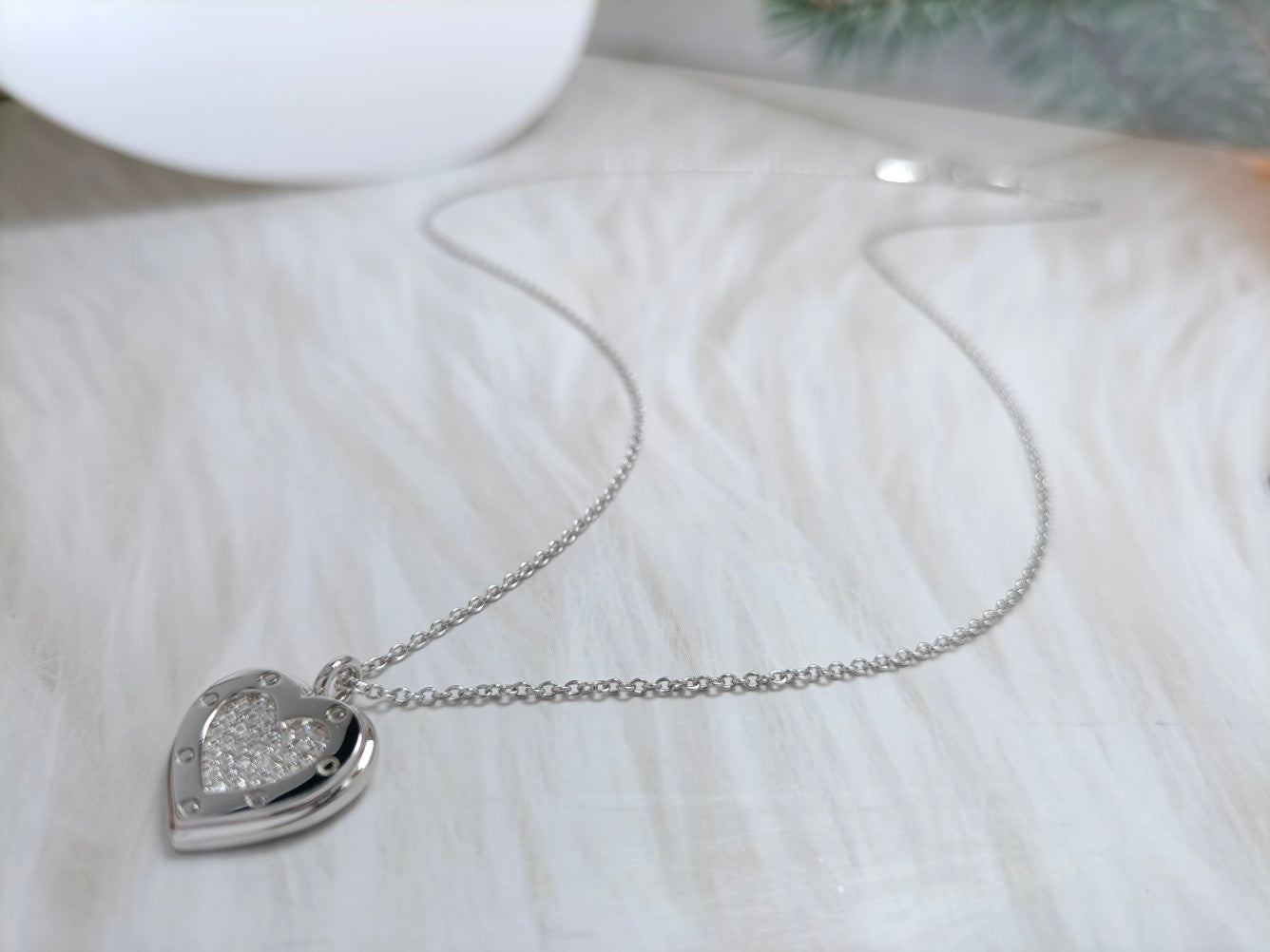 Tiffany Heart Cubic Zirconia Pendant Necklace