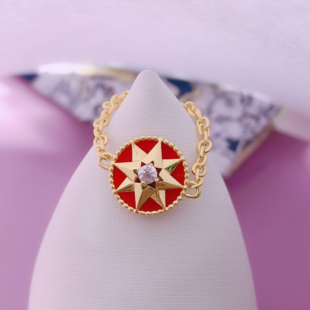 Dior Star Red Cubic Zirconia Ring