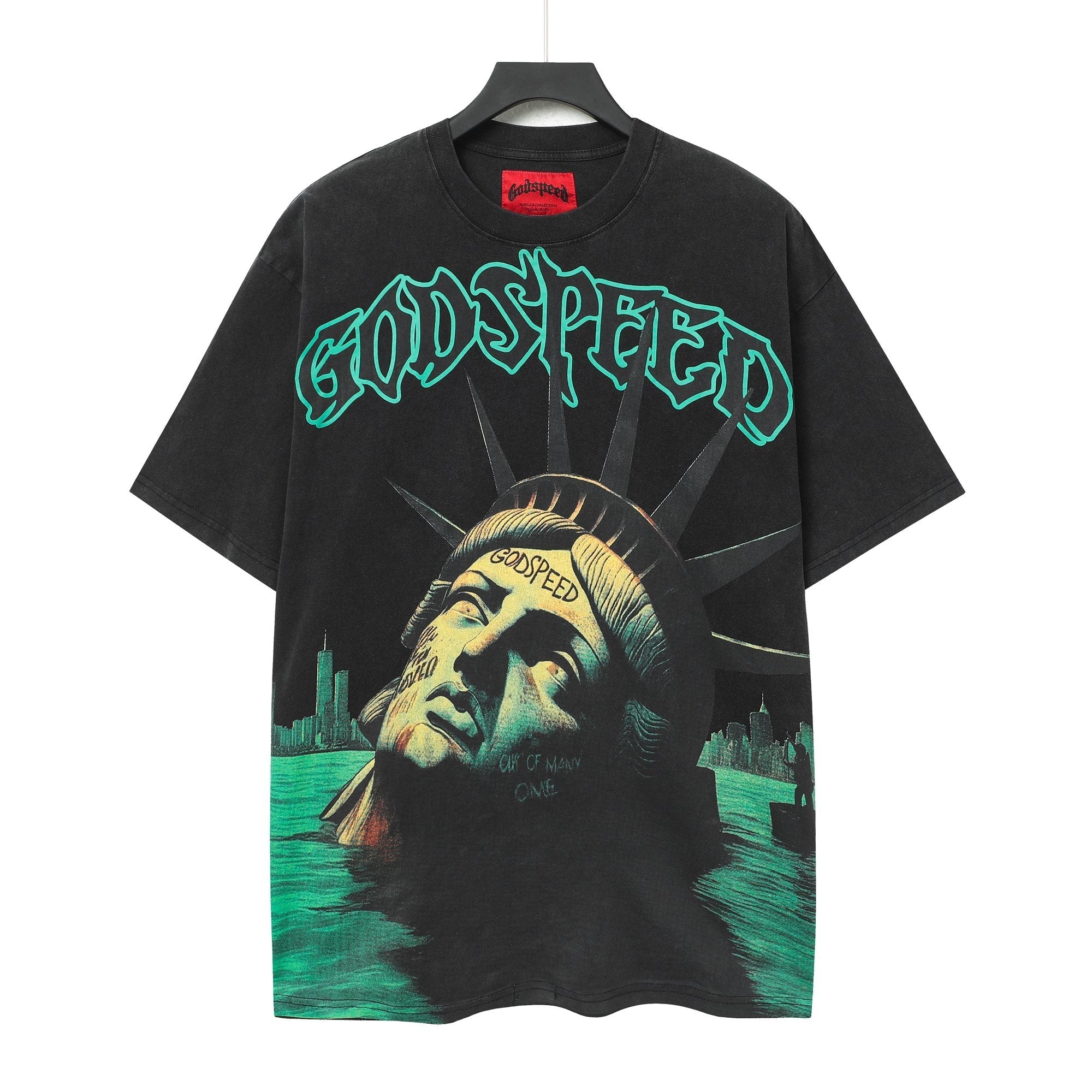 Godspeed Washed Black Rock Graphic T-Shirt — hero