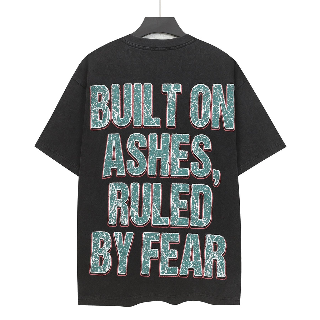 Godspeed Washed Black Skull Graphic T-Shirt — back