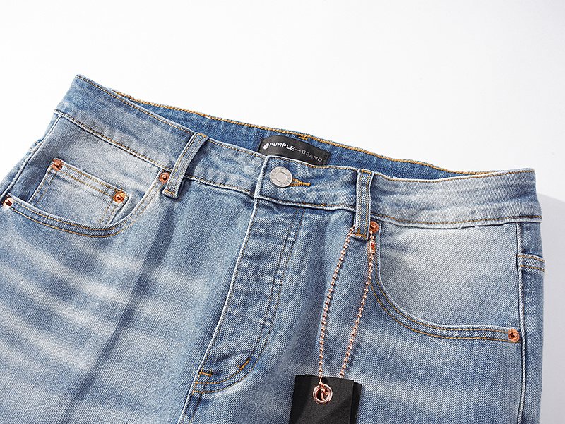 Purple Brand Star Embellished Light Blue Flared Jeans — detail