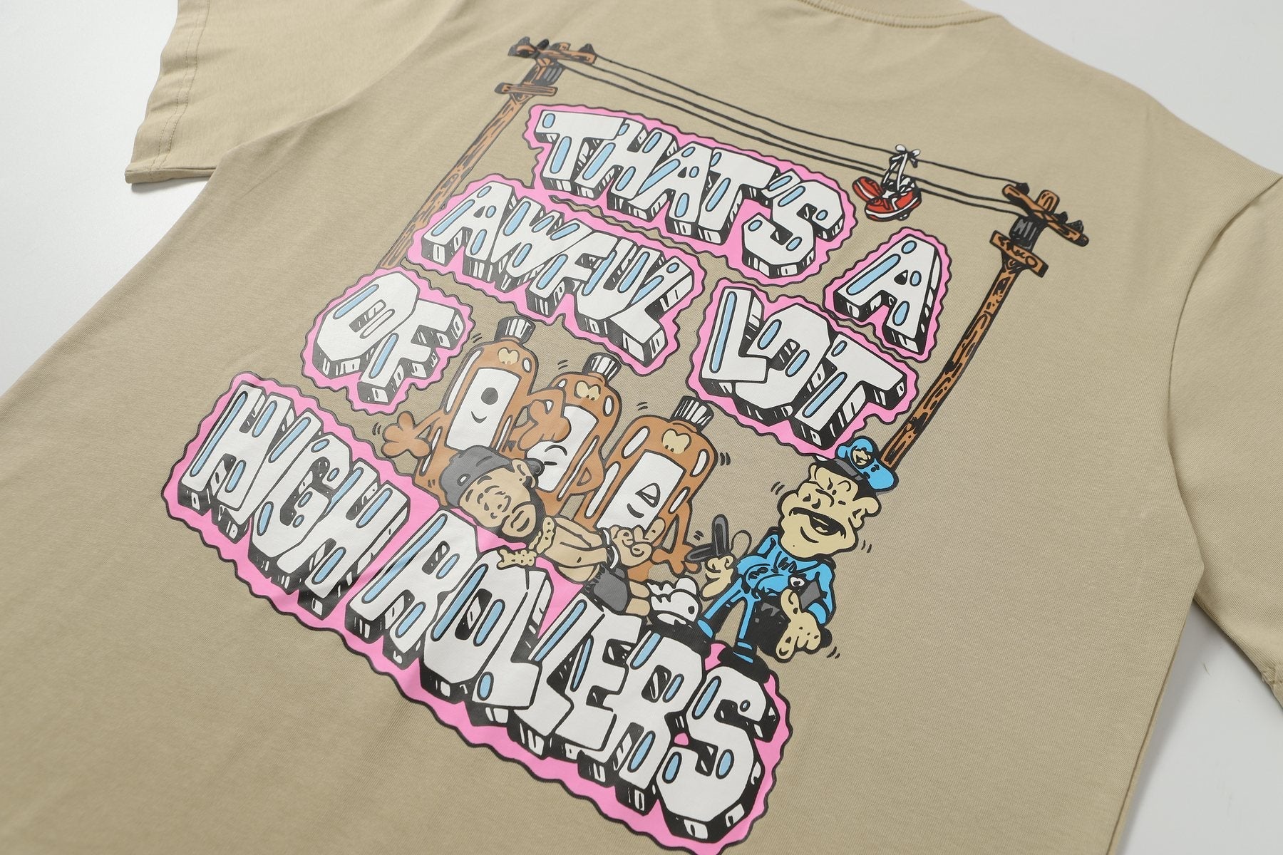 THAT'S A AWFUL LOT OF COUGH SYRUP Khaki Casino Dice Graphic T-Shirt — detail