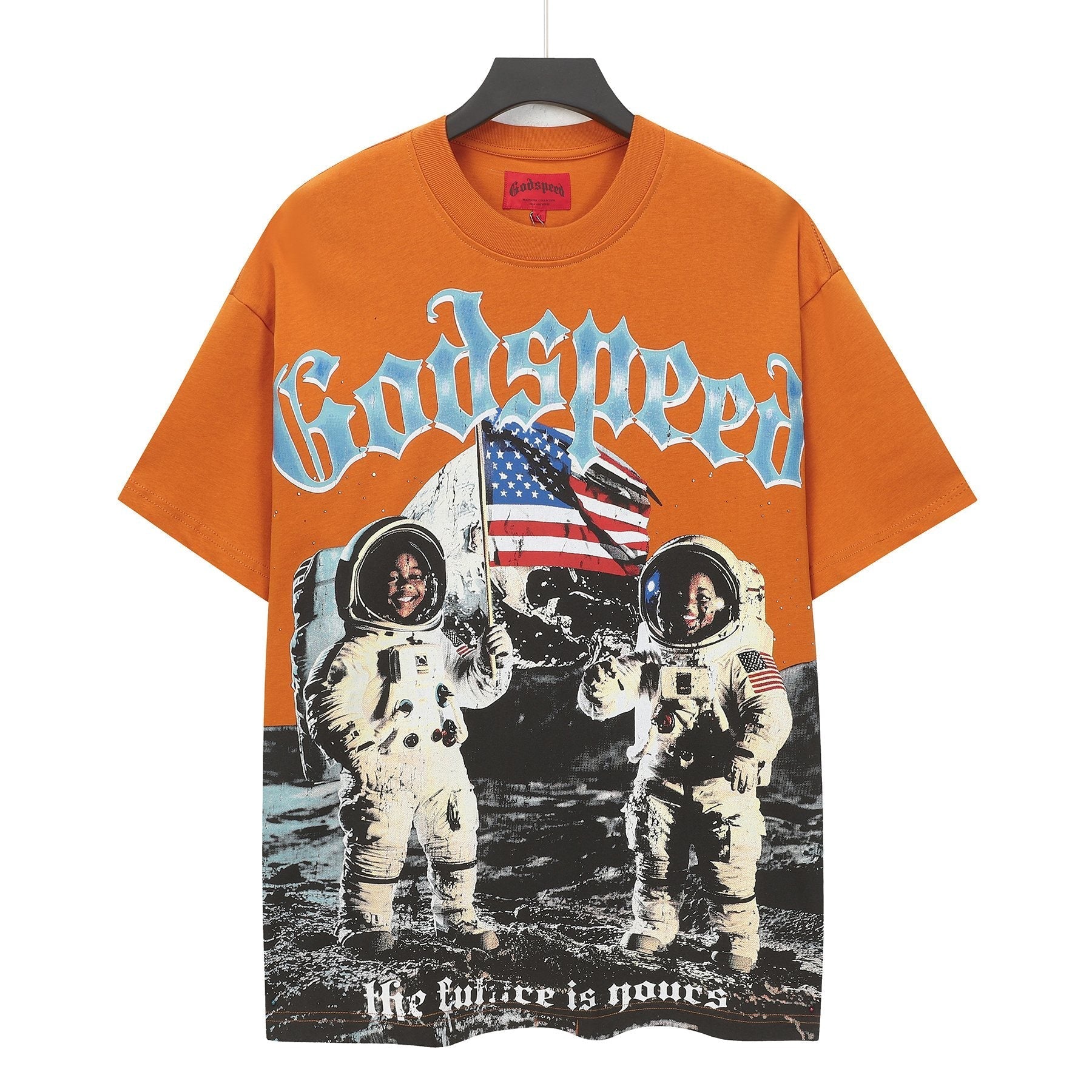 Godspeed Astronaut Flag Graphic T-Shirt - Orange — hero