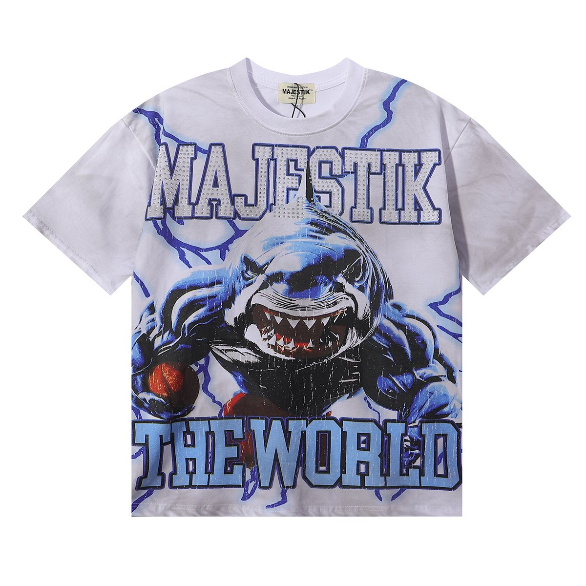 MAJESTIK The World Shark Graphic Short-Sleeve T-Shirt — hero
