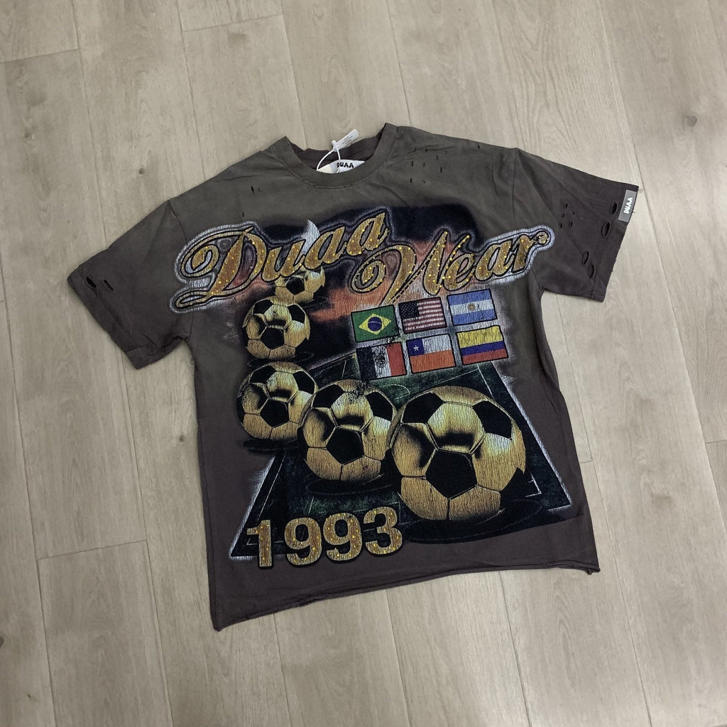 DUAA WC 93 Soccer Flag Distressed Graphic T-Shirt — front