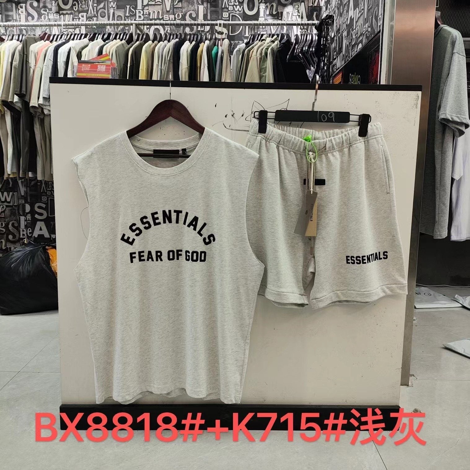 ESSENTIALS Graphic Sleeveless Top & Shorts Matching Set — hero