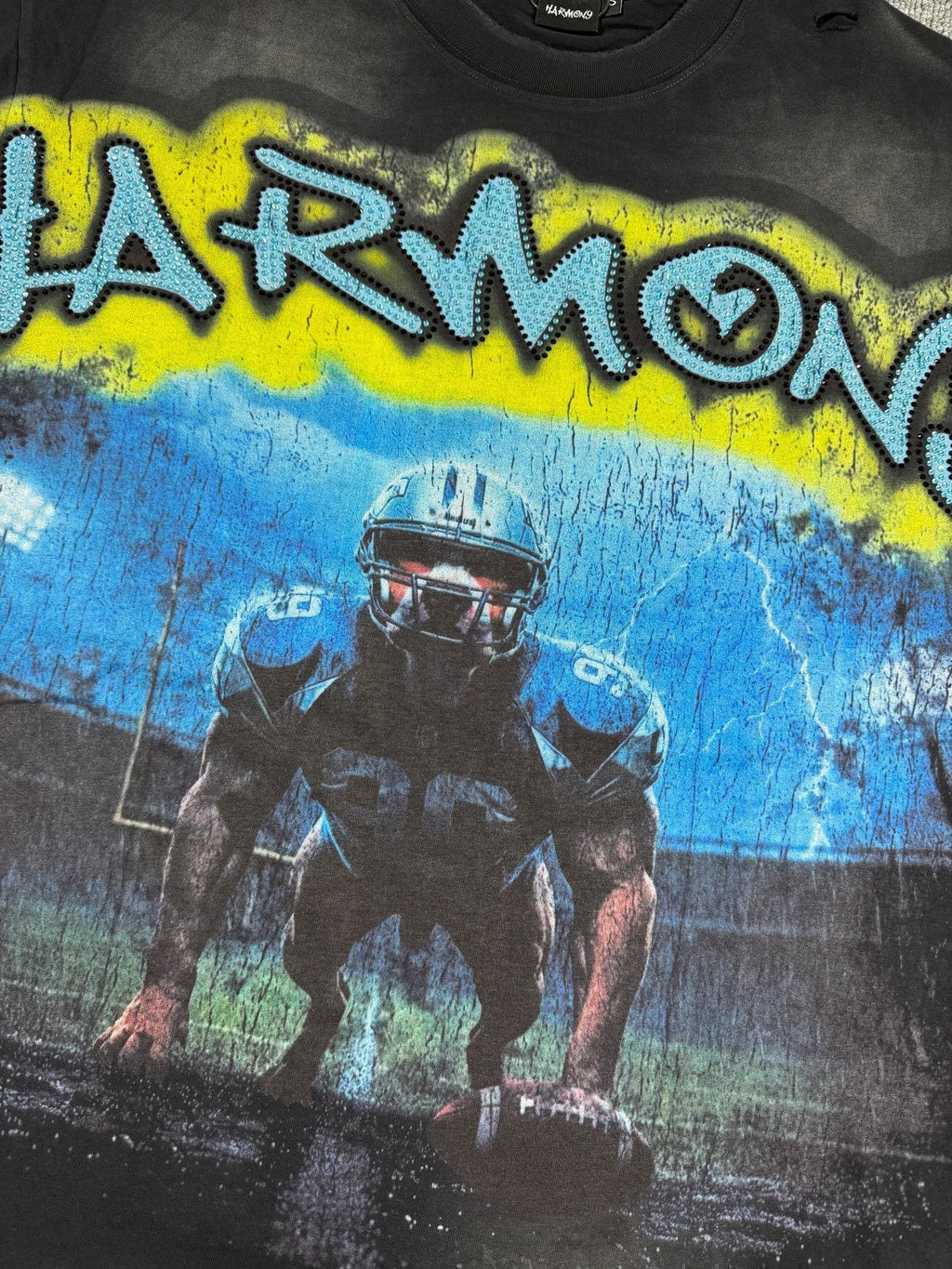 HARMONY New Age Football Graphic T-Shirt — detail
