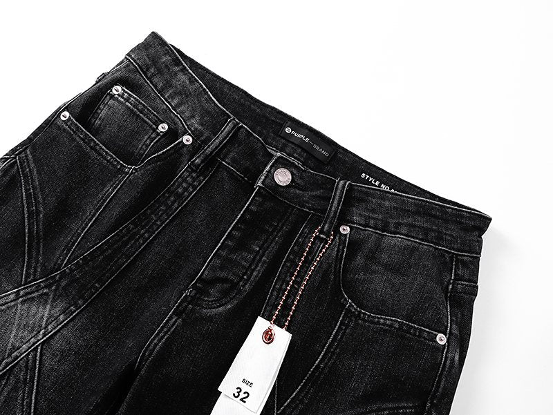 Purple Brand Black Washed Flare Jeans — detail