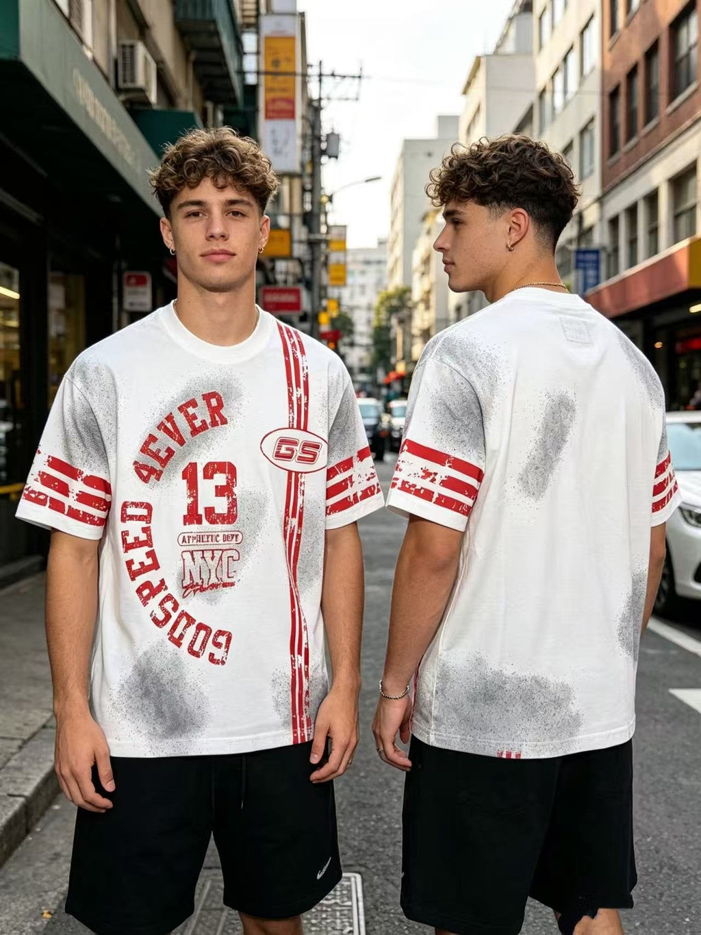 Godspeed Distressed Rock Graphic Short-Sleeve T-Shirt — context
