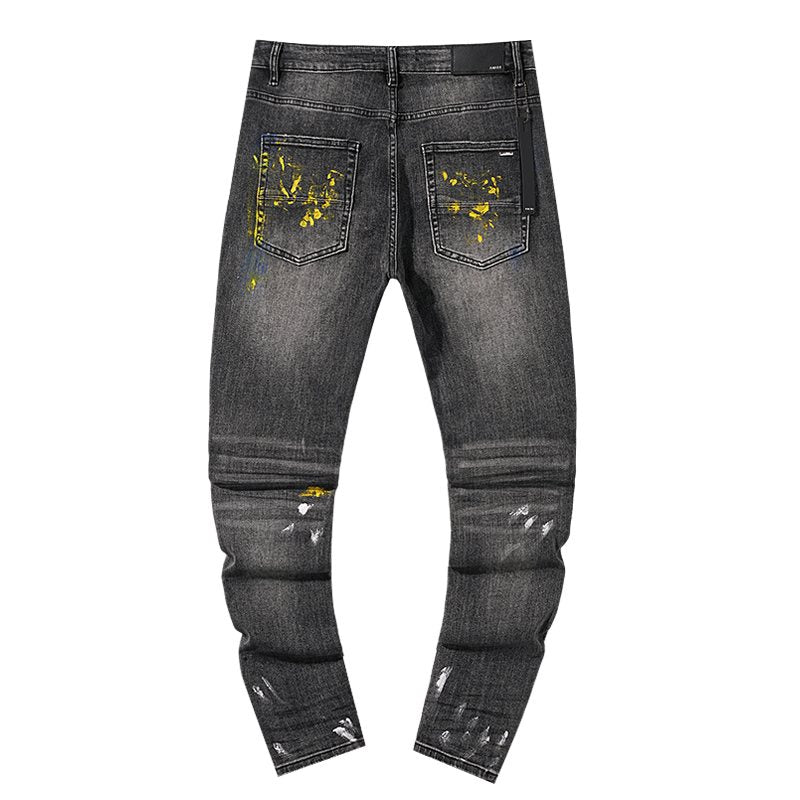 AMIRI Paint-Splatter Distressed Jeans — back