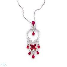 Graff Butterfly Chandelier Classic Pink Silver Cubic Zirconia Necklace