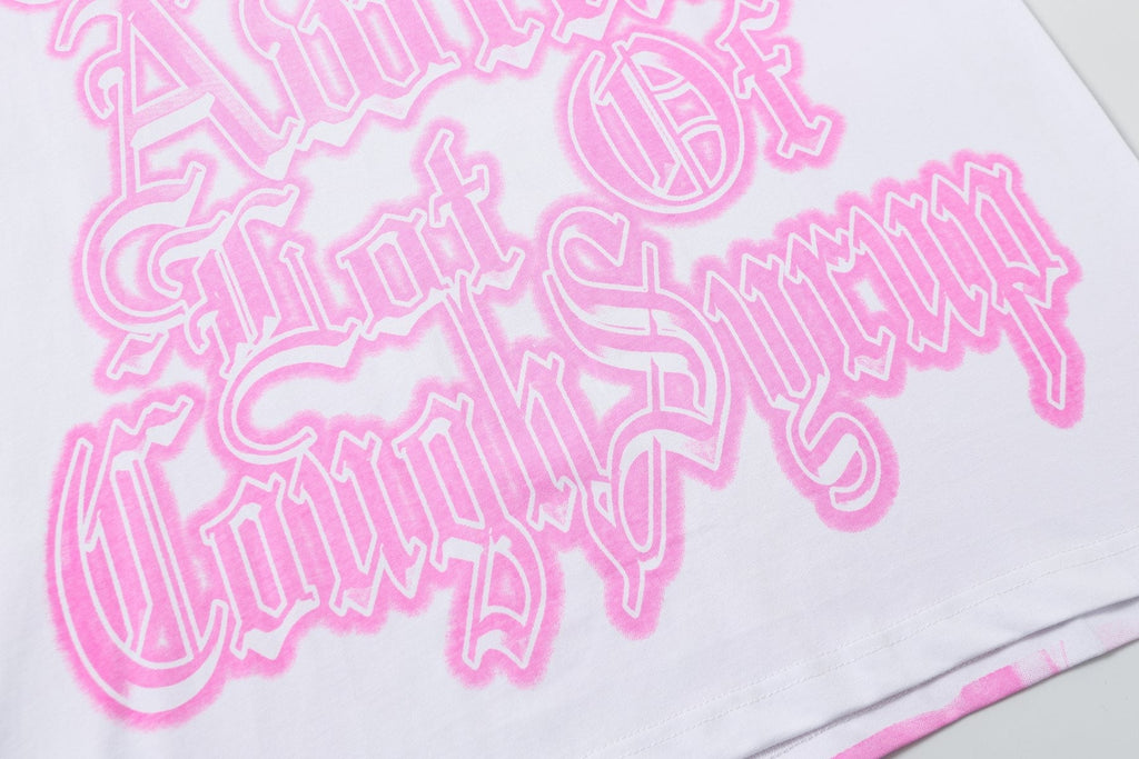 THAT'S A AWFUL LOT OF COUGH SYRUP Angel Gothic Text Graphic T-Shirt — detail